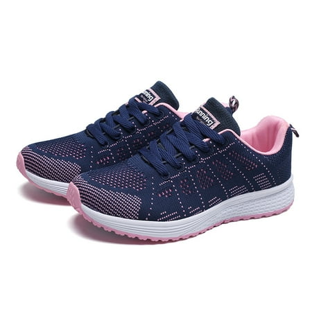 

WONESION Womens Walking Shoes Mesh Athletic Running Sneakers Dark blue Size 8.5