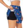 thumbnail image 3 of Lsque Dinosaur Driving Printed Women's Running Shorts with Liner Pockets,Elastic Quick Dry Workout Athletic Gym Yoga Shorts,Womens High Waist Shorts-Large, 3 of 9