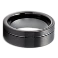 thumbnail image 2 of Black Wedding Ring,Black Tungsten Ring ,8mm Wedding Ring,Tungsten Wedding Ring,Tungsten Carbide Ring, 2 of 4