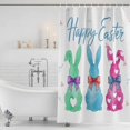 thumbnail image 3 of Happy Easter Shower Curtain, Waterproof Shower Curtains for Bathroom, Green Blue Purple Rabbits Love Heart Floral Washable Fabric Bathtub Curtain Set Bath Decor with 12 Hooks Standard 72"x72", 3 of 8