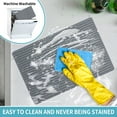 thumbnail image 5 of OTHWAY 11.8"x12.4" Silicone Sink Divider Mat, Large Sink Saddle & Protector for Divided Sink, No Suction Cups, Easy to Clean, Dish Drying Rack for Glassware and Dishes (Gray), 5 of 7