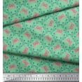 thumbnail image 2 of Soimoi Green Moss Georgette Fabric Flower & Butterfly Decor Fabric Printed BTY 42 Inch Wide, 2 of 3
