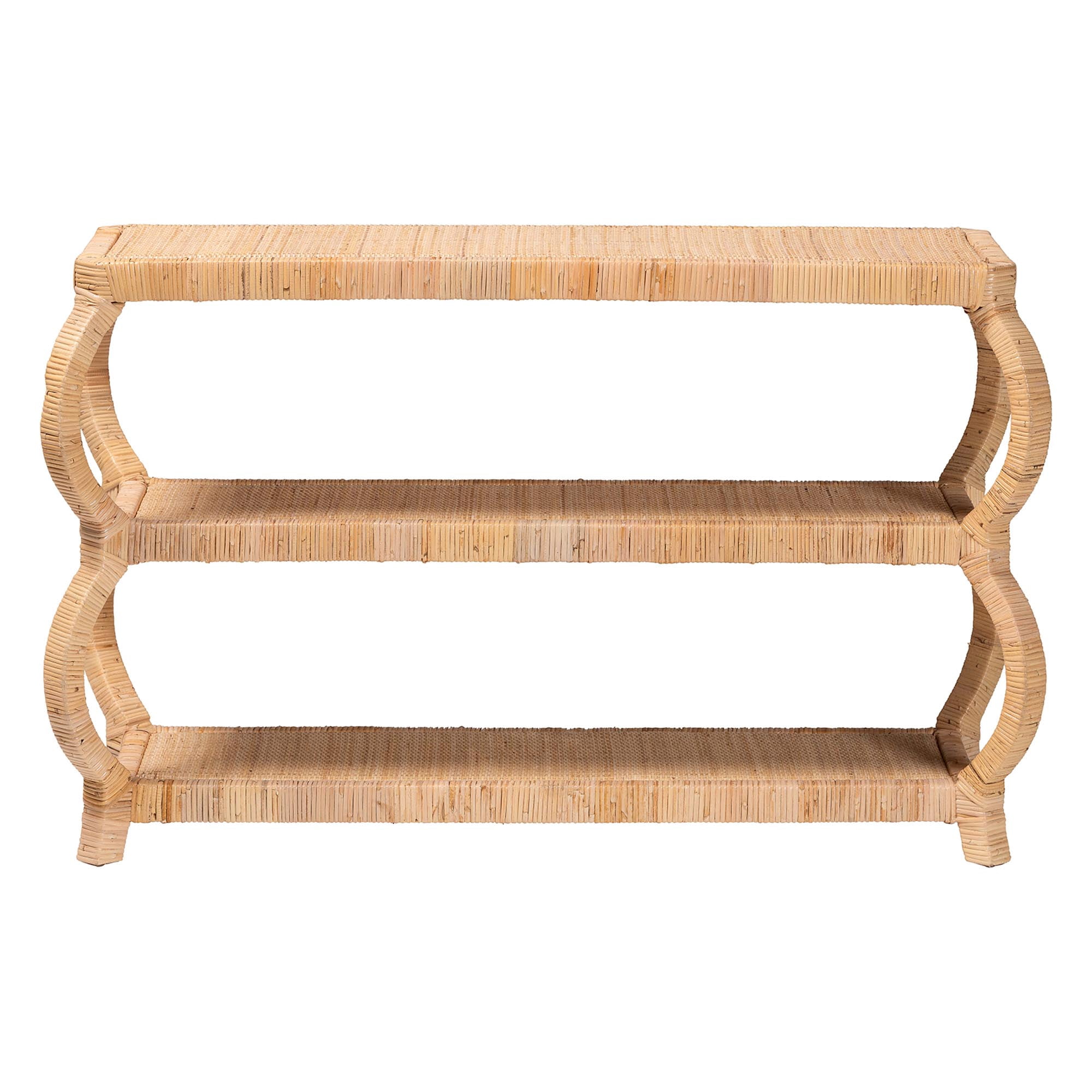 bali & pari Dalida Boho Console Table, 3-Tier, Natural