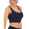 thumbnail image 4 of ITFABS Women Seamless Sports Bra, Solid Color Cross Back Medium Support Padded Yoga Bra, 4 of 9