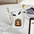 thumbnail image 2 of QHUDLV Hot Ceramic Chocolate Chafing Dish Cup With Fork Candle Pot Melting Mug Mini Cup Parties For Fondue For Small Pot Lovers Hot, 2 of 9