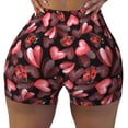 thumbnail image 2 of Lsque Ladybugs and Red Hearts Pattern High Waisted Biker Shorts for Women-Tummy Control Fitness Athletic Workout Running Yoga Gym Shorts,Moisture-Wicking-Small, 2 of 9