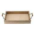 thumbnail image 5 of A&B Home Decorative Serving Tray Set of 2 with Handles Boho Chic Style Beaded Edge Detailed Etching Fir Wood Metal Centerpiece Table Décor L: 19.3x10x3.3, S: 15.9x8.7x3.1 Inch, 5 of 10