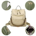 thumbnail image 3 of Women's fashion backpack, PU leather travel bag-Off-white, 3 of 5