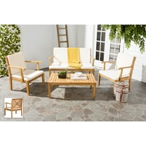 Safavieh Del Mar Outdoor Contemporary 4 Piece Living Set with Cushion