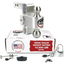 Weigh Safe 180 Hitch SS Edition 6in Drop Hitch/2in Shank 8K/12.5K GTWR Ball Mount with Keyed Alike 4 Lock Set (LTB6-2-SET)