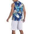 thumbnail image 2 of Sikiie Blue and White Butterflies Basketball Jersey Reversible Men's Mesh Athletic Sports Shirts Training Practice S-4XLX-Large, 2 of 6