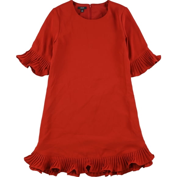 Alfani Vestido con volantes plisado para mujer, rojo, 10