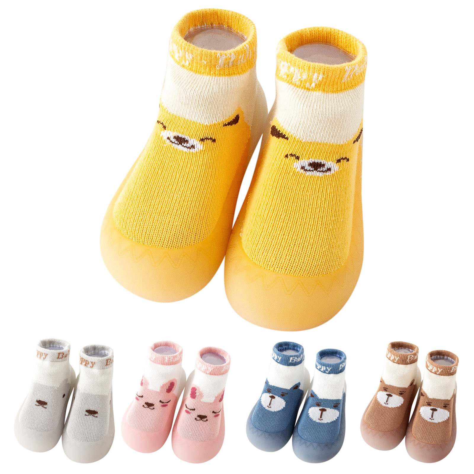 Baby Girls Sock Shoes High Tube Ankle Cartoon Cute Sneakers Unisex Anti ...