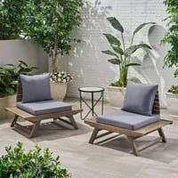 Set of 2 Ledger Outdoor Wooden Club Chairs with Cushions only