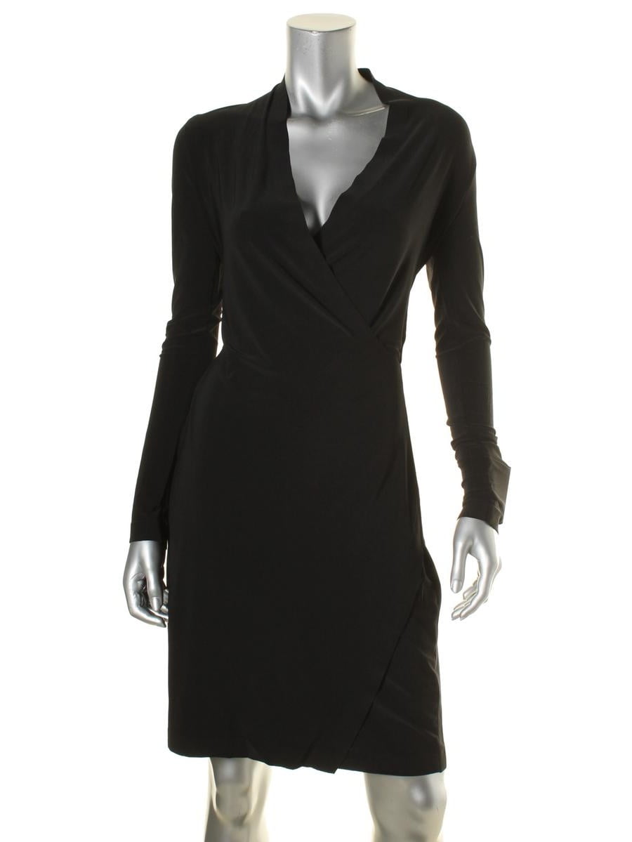 black wrap work dress