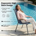 thumbnail image 5 of TLSUNNY 5 Pcs Outdoor Dining Table and Chair Set, Square Metal Table W/ Umbrella Hole & 4 Stackable Chairs, Outdoor Patio Furniture for Garden, 5 of 11