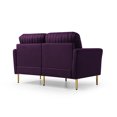 thumbnail image 3 of Llinc Store 2-Seater Sectional Couches For Living Room With Channel Tufted On Back, Seat Cushions And 2 Throw Pillows, Modular Sectional Sofa, Purple, 3 of 8