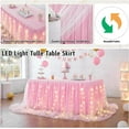 thumbnail image 3 of Wehilion Tulle Table Skirt Ruffle Tutu Table Cloth, LED Table Skirt for Rectangle Table for Baby Shower Wedding, Birthday Party Decoration, 3 of 7