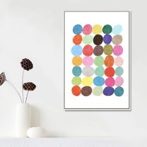 IDEA4WALL Framed Canvas Prints Wall Art Rainbow Circle Array for Living Room, Bedroom, Office Ready to Hang - 24x36 inches