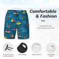 thumbnail image 5 of Lsque Mens Swim Trunks Transportations with Buildings Pattern - Bathing Suit Compression Liner - Beach Swim Shorts Swimwear - (S-3XL) - Stretch Quick Dry -3X-Large, 5 of 9