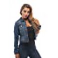 thumbnail image 3 of Hollywood Star Fashion Womens Basic Button Down Denim Jean Jacket (2XL, MediumBlue), 3 of 4