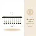 thumbnail image 6 of Unique Bargains 2Pcs Wood Minimalist Hangers With 10 Clips Black, 6 of 6
