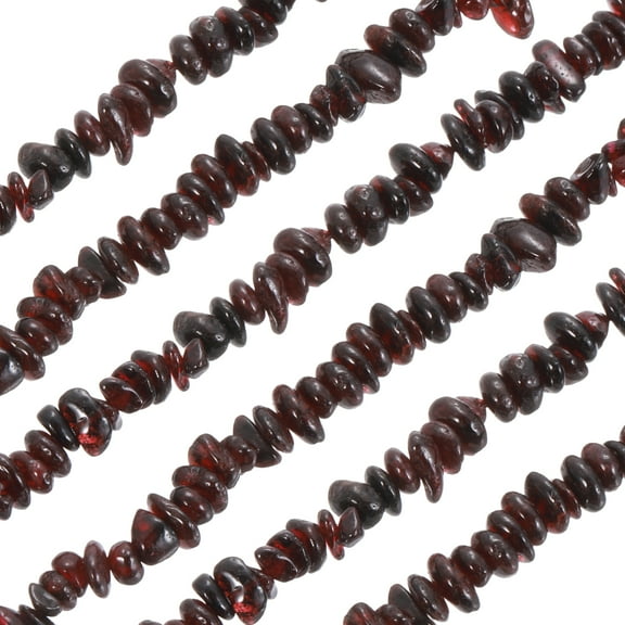 Uxcell 32 Inches 5-8mm Natural Garnet Gemstone Strand Chips Free Form Tumbled Loose Gemstone Beads Irregular Drilled Stone Bead for Jewelry Making Craft Supplies (Burgundy)