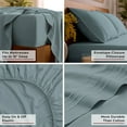 thumbnail image 5 of Mellanni Iconic 6 Piece Bed Sheet Set Brushed Microfiber, Deep Pocket, Cal King, Spa Blue, 5 of 6