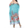 thumbnail image 3 of White Mark Women's Plus Size Sheer Caftan Dress with Tie-up Neckline, 3 of 5