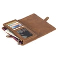 thumbnail image 3 of Bangus Wallet Case Compatible with iPhone 13/13 mini/13 Pro/13 Pro Max, Zipper Case with Blocking Card Holder Slot, Magnetic Detachable Zipper Purse, Leather Cover, 3 of 6