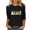 Black, variant on Raeneomay 3/4 Length Sleeve Womens Tops Women's Tops Halloween Print Loose and Comfortable Round Neck 3/4 Sleeve T-Shirt Loose Tops/Shirts