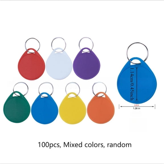 Set of 100 Colorful Plastic Keychain Key Tags Label Numbered Name Baggage Tag ID Label Name Tags with Split Ring