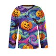 thumbnail image 5 of Halloween Cardigan Sweaters for Women Novelty Halloween Pumpkin Womens Cardigan Sweaters Knit Button Down Cropped Long Sleeve Fall Fashion Plus Size Cardigan Outwear Purple Pink 5XL, 5 of 6