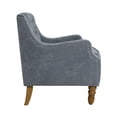 thumbnail image 5 of Accent Chair, Living Room Chair, Modern Footrest Chair Set with Vintage Brass Studs, Button Tufted Upholstered Armchair for Living Room, Comfy Reading Chair for Bedroom, Reception Room, Gray, 5 of 8