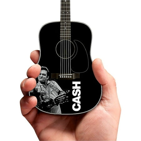 Artist Signature Guitars - Axe Heaven Johnny Cash Signature Black Mini Acoustic Guitar Tribute Model - Middle Finger