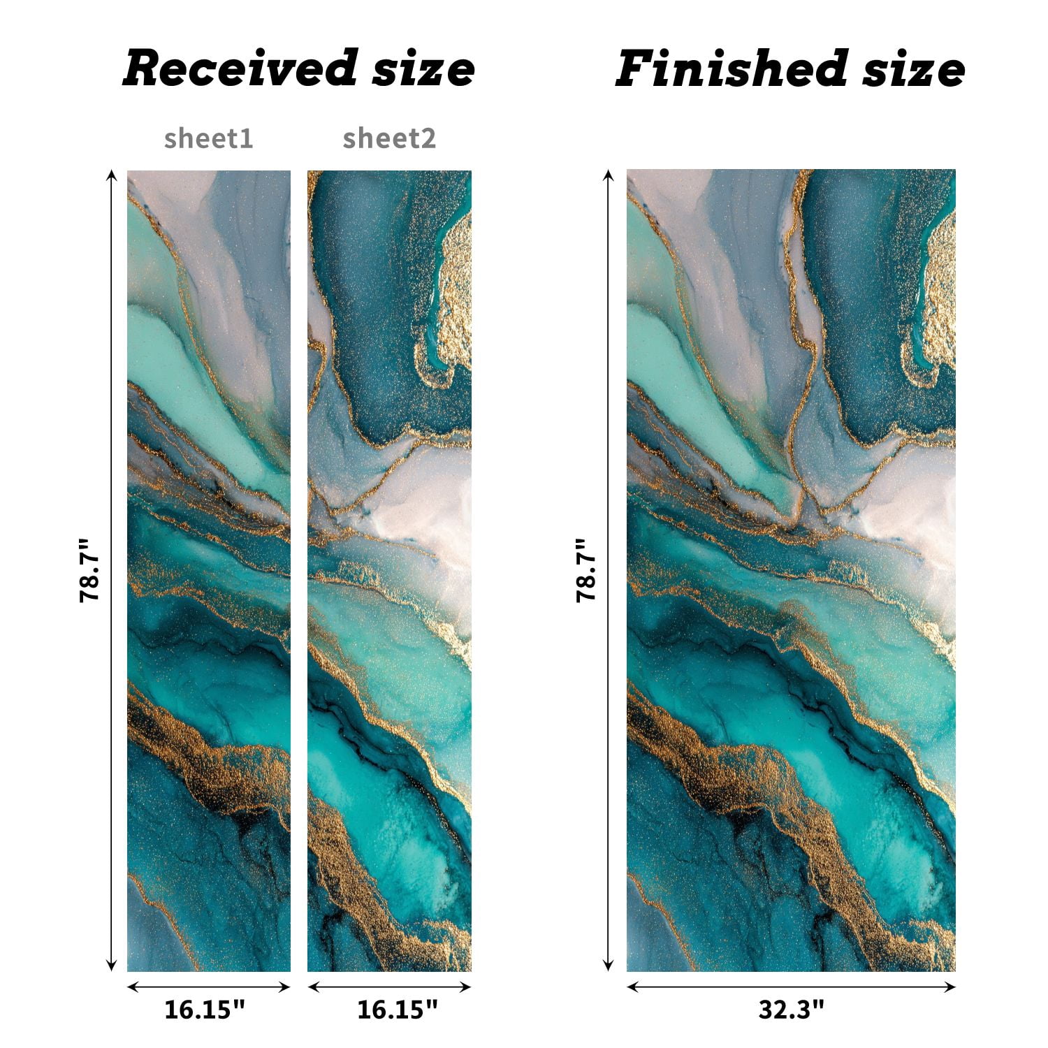 Self Adhesive Vinyl Refrigerator Wrap Set Ocean blue abstract marble liquid ink Door Mural Removable Fridge Sticker Peel and Stick&nbsp;Full Door Cover Decal Kitchen Bar Decor