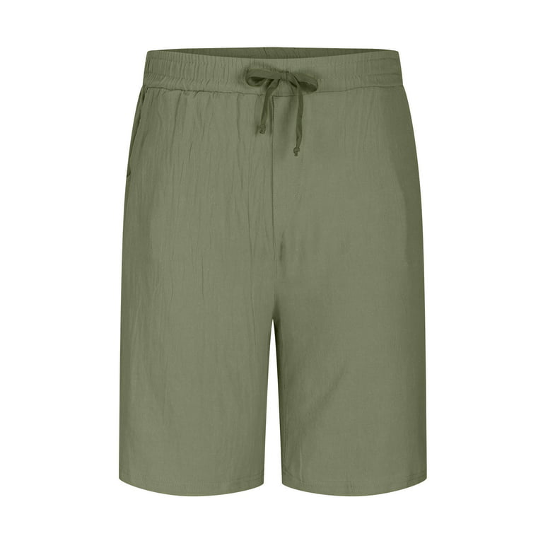 Xihbxyly Mens Shorts Comfort Soft Linen/Cotton Pocket Elastic Waist  Straight Half Shorts Pants Cargo Shorts Lightweight Quick Dry Stretch Cargo  Shorts