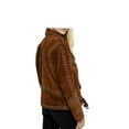 thumbnail image 3 of Women's Genuine Suede Leather Western Fashion Studded Jacket Brown Vintage Retro Style Jacket, 3 of 6