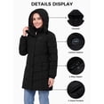 thumbnail image 6 of Wantdo Women's Heated Jacket with 20000mAh Battery, Detachable Hood Warm Winter Coat for Outdoor Black Large, 6 of 12