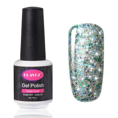 Gel Polish Glitter CLAVUZ 8ML Glitter Gel Nail Polish Soak Off Starry Gel Nail Long Lasting Lacquer Manicure Nail Art Vanish ()