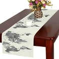 thumbnail image 2 of MYPOP Watercolor Gray World Map Table Runner Home Decor 16x72 Inch, Abstarct Art Splatter Painting Table Cloth Runner for Wedding Party Banquet Decoration, 2 of 6