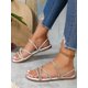 thumbnail image 3 of Women's Fashion Rhinestone Decorated Flat Sandals, 3 of 4