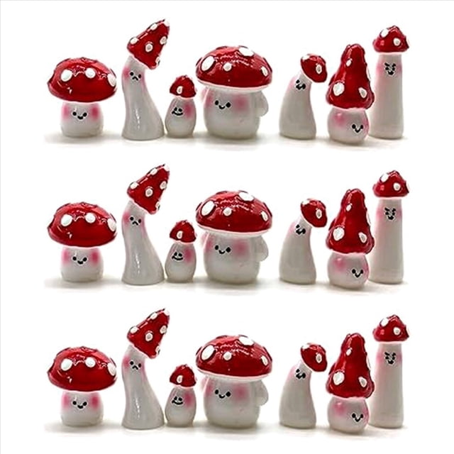 21 Piezas de Mini Hongos para Manualidades, Pequeñas Hadas, Hongos de Jardín, Decoración de Hongos de Resina Pequeña, Estatua en Miniatura de Hongos