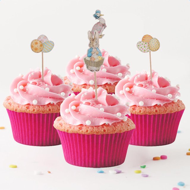 de 24 Piezas de de Comida de Pascua para Decoración de Cupcakes con de Huevo de Y Conejo BLESIY Cupcake Topper