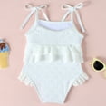 thumbnail image 4 of FASHOFT Baby Girl Swimsuit Bowknot Strap One Piece Cute Bathing Suit for Beach Poor Girls' Swimwear White 2-3 Years, 4 of 5