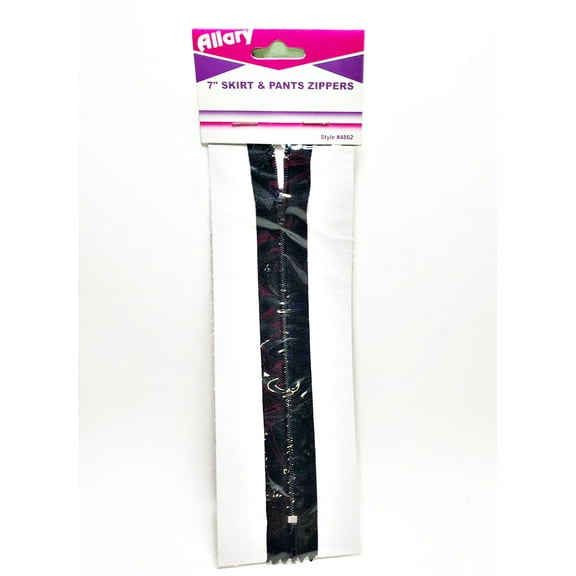 Allary Style #4862 Skirt & Pants Zippers, 7 Inch, Black