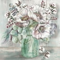 thumbnail image 2 of Tre Sorelle Studios 12x12 White Modern Wood Framed Museum Art Print Titled - Blush Poppies and Eucalyptus in Mason Jar, 2 of 4