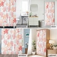 thumbnail image 2 of Coral Red Pastel Aqua Coastal Shower Curtain Set with Hooks, Ocean Animals Pattern Waterproof Fabric Bathroom Curtains Decor Home Accessories, Stall Long 54 X 78 Inch, 2 of 9
