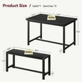 thumbnail image 3 of Kojooin 3 Piece Dining Table Set for 4, Kitchen Table with 2 Benches, Rectangular Rustic Small Space Furniture for Apartment or Studio, 3 of 8