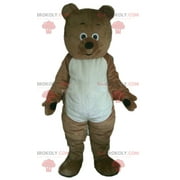 Brown and white teddy bear REDBROKOLY mascot rodent